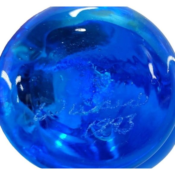 Bluebird of Happiness Leo Ward Paperweight Figurine Art Glass Hand Blown '93 VTG - Picture 9 of 9